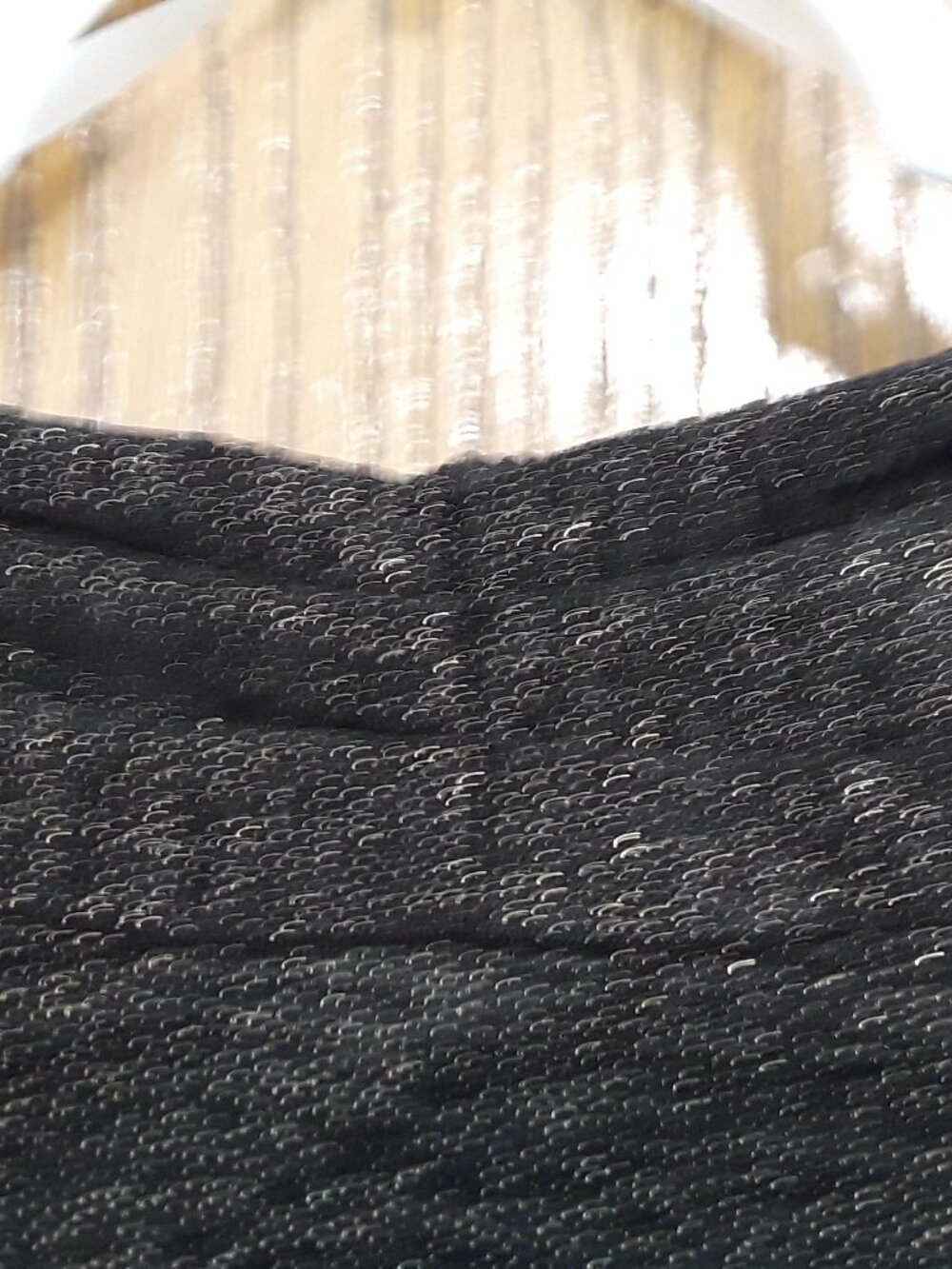 Vintage 90s Catherines 5X 34-36W Black Gold Shimmer SemiSheer Open Jacket Topper - Picture 6 of 10